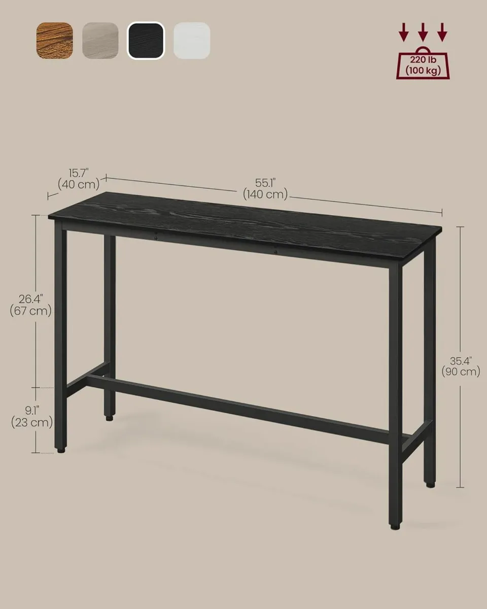 Bar Table Kitchen Pub Dining High Table 40x140x90 - Image 3