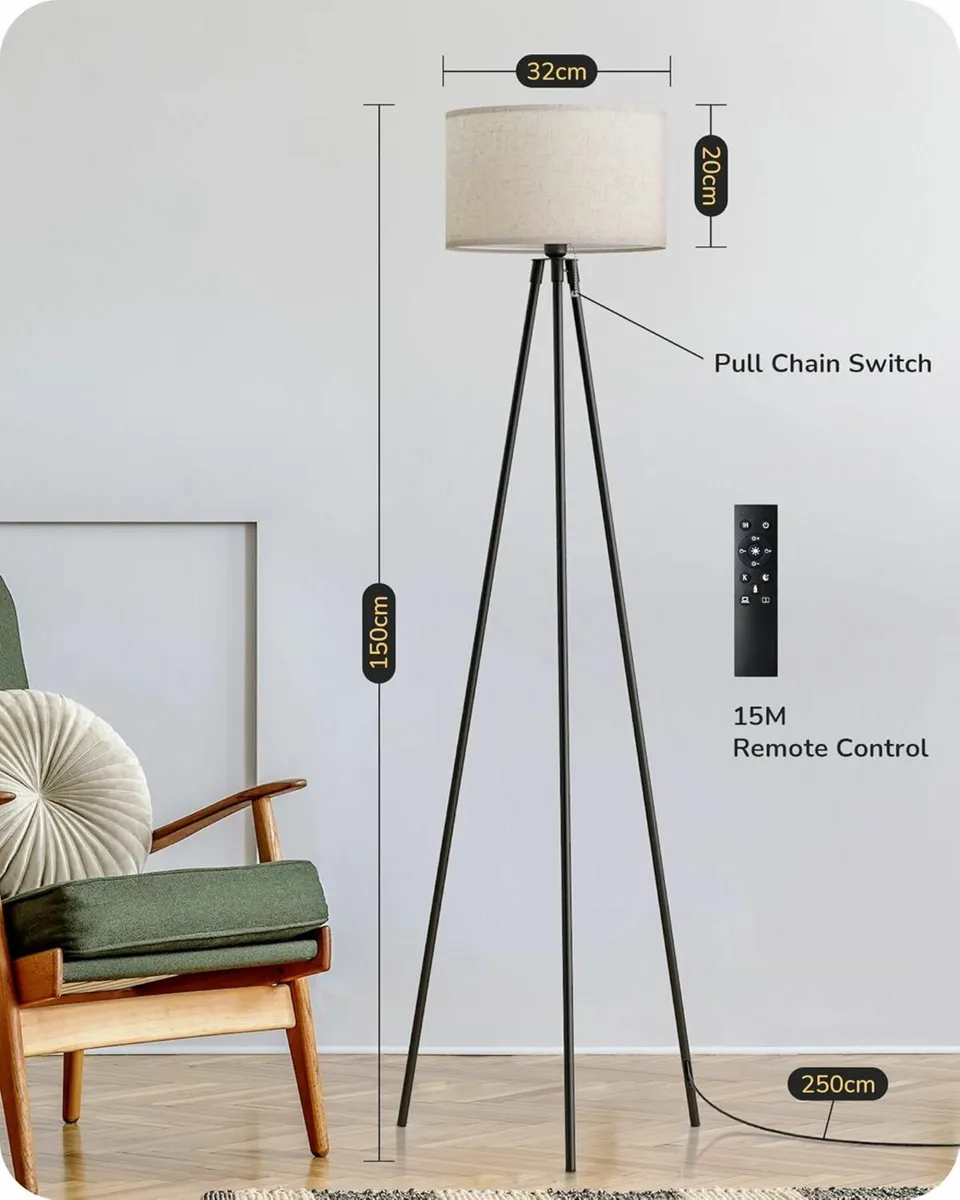Tripod Floor Lamp, Standing Lamp Dimmable Color - Image 4