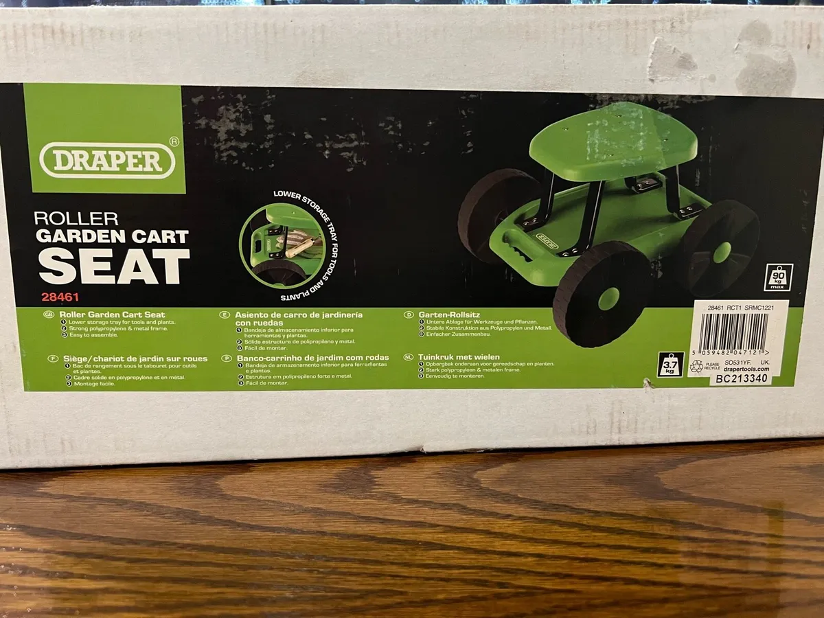Draper Roller Garden Cart & Seat - Image 4
