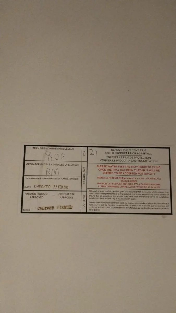 NEW SHOWER TRAY - Image 3