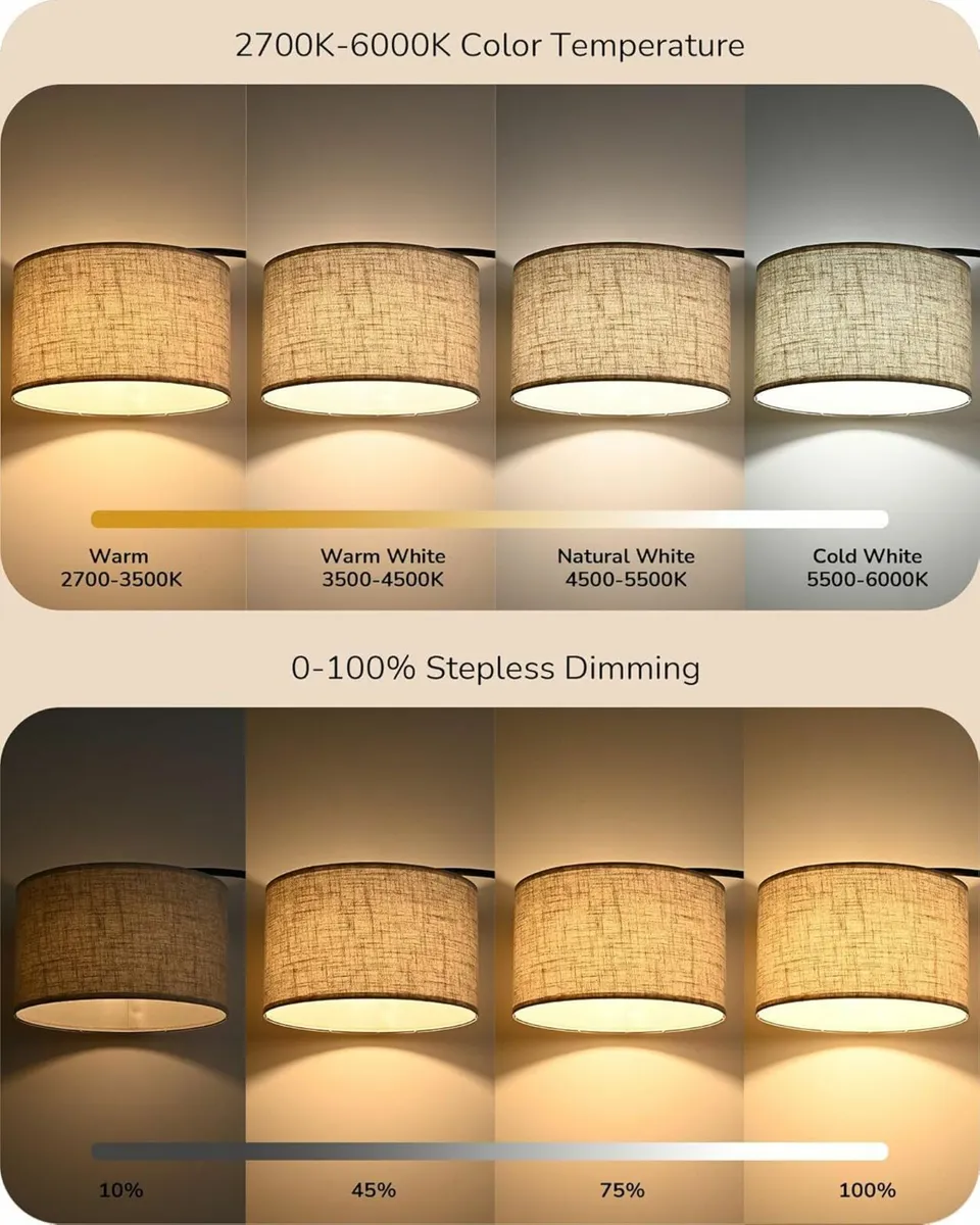 Floor Lamp Arc Standing Lamp Remote Dimmable - Image 4