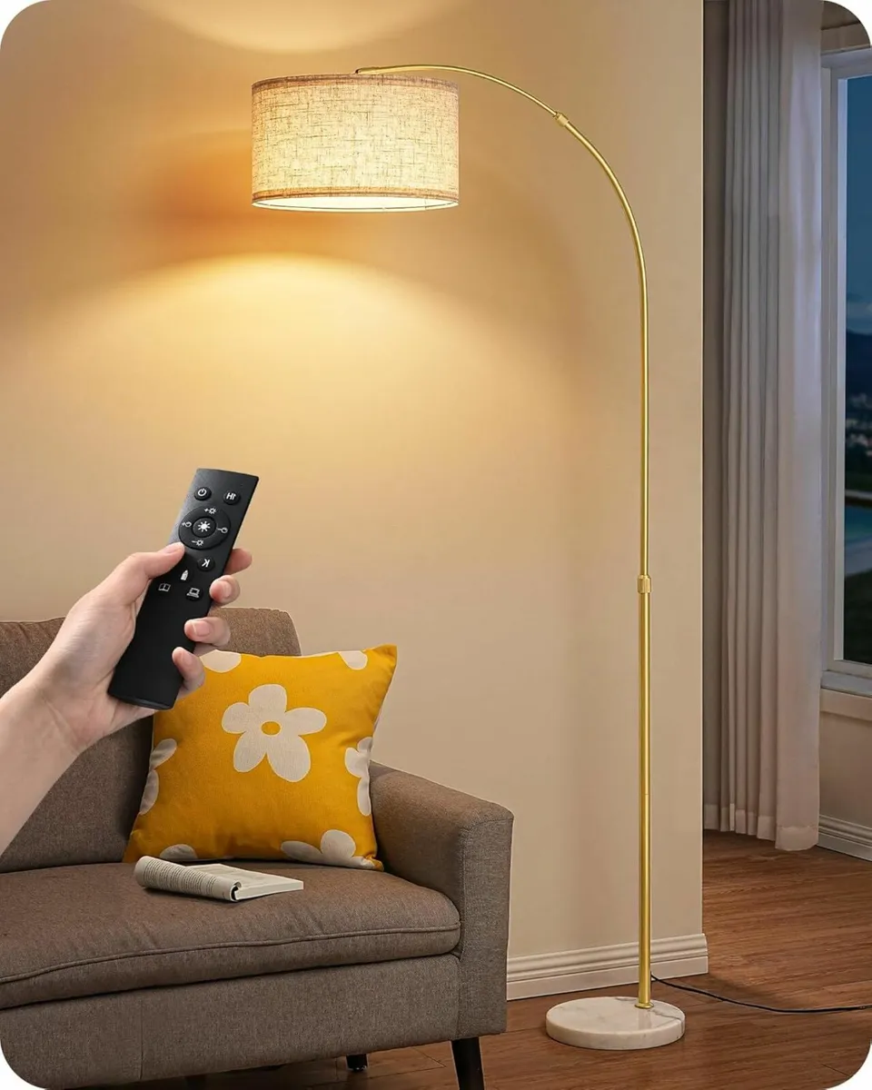 Floor Lamp Glod Standing Lamp Bedroom Dimmable - Image 2