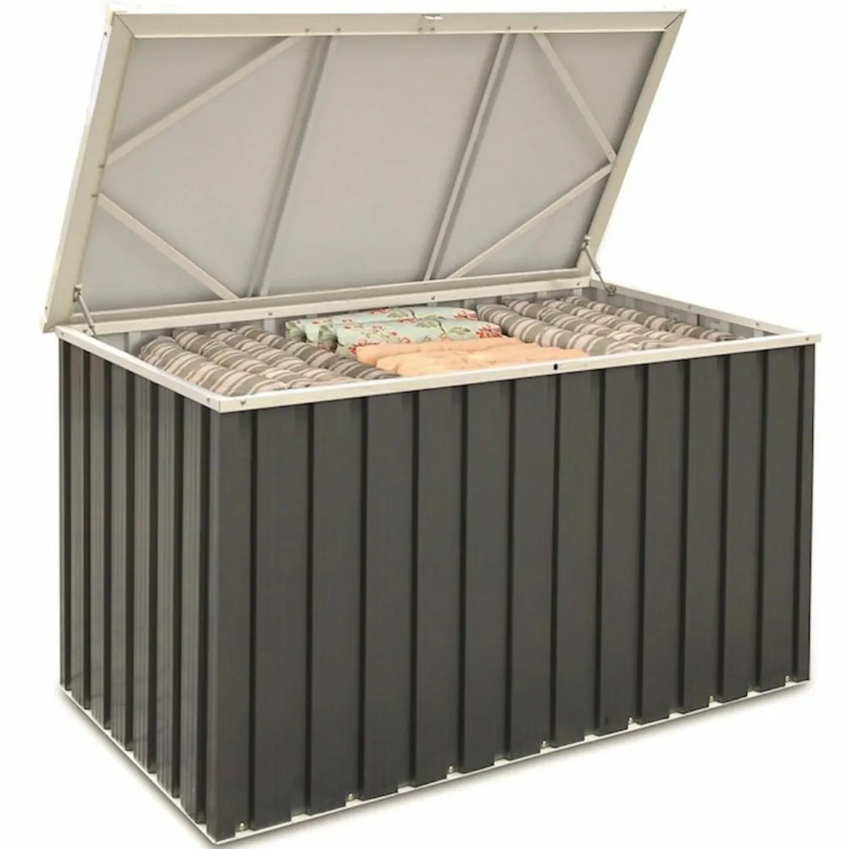 770 Litre Steel Patio Storage Box – Grey 💪 - Image 2