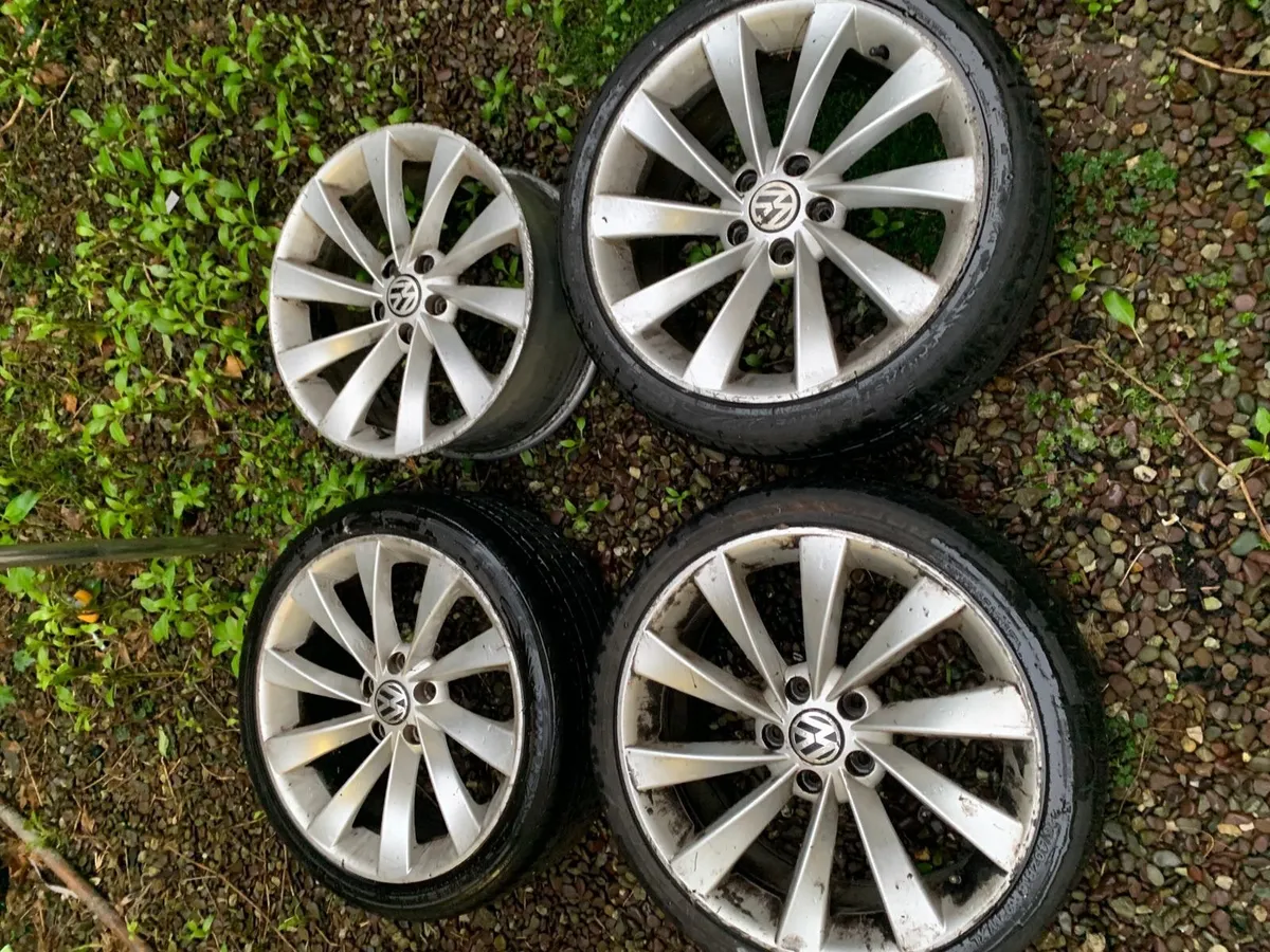 Sirocco wheels for sale with two brand-new tires - Image 1