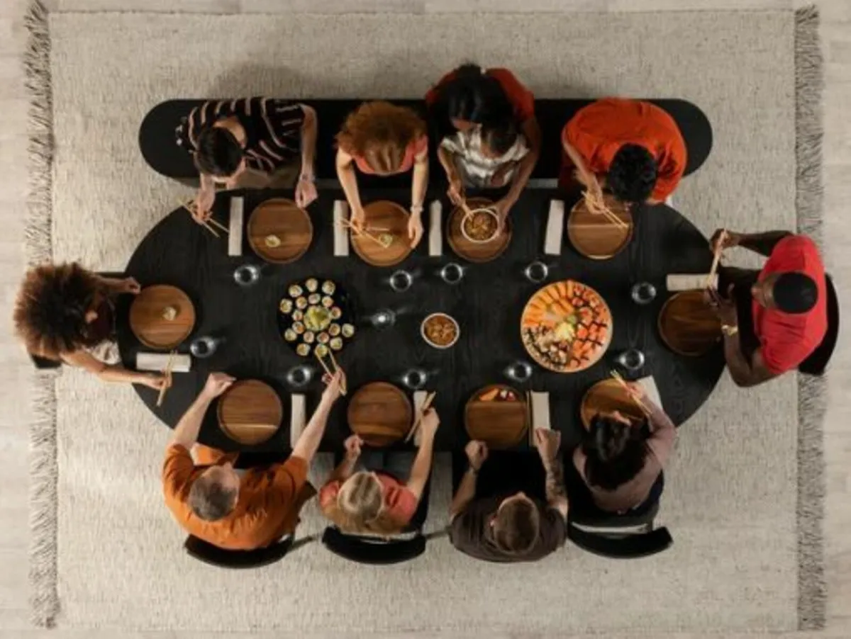 Round Dining Set Smoked Hickory free delivery - Image 4