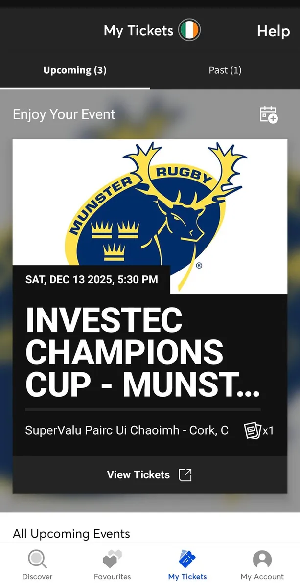 Munster Gloucster ticket.