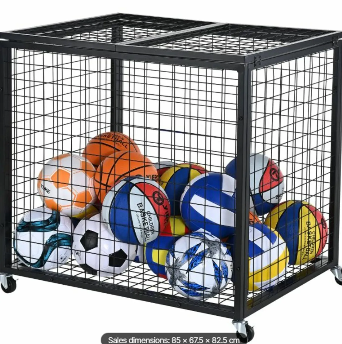Rolling Sports Ball Storage Cart 85 x 67.5 x 82.5 - Image 1
