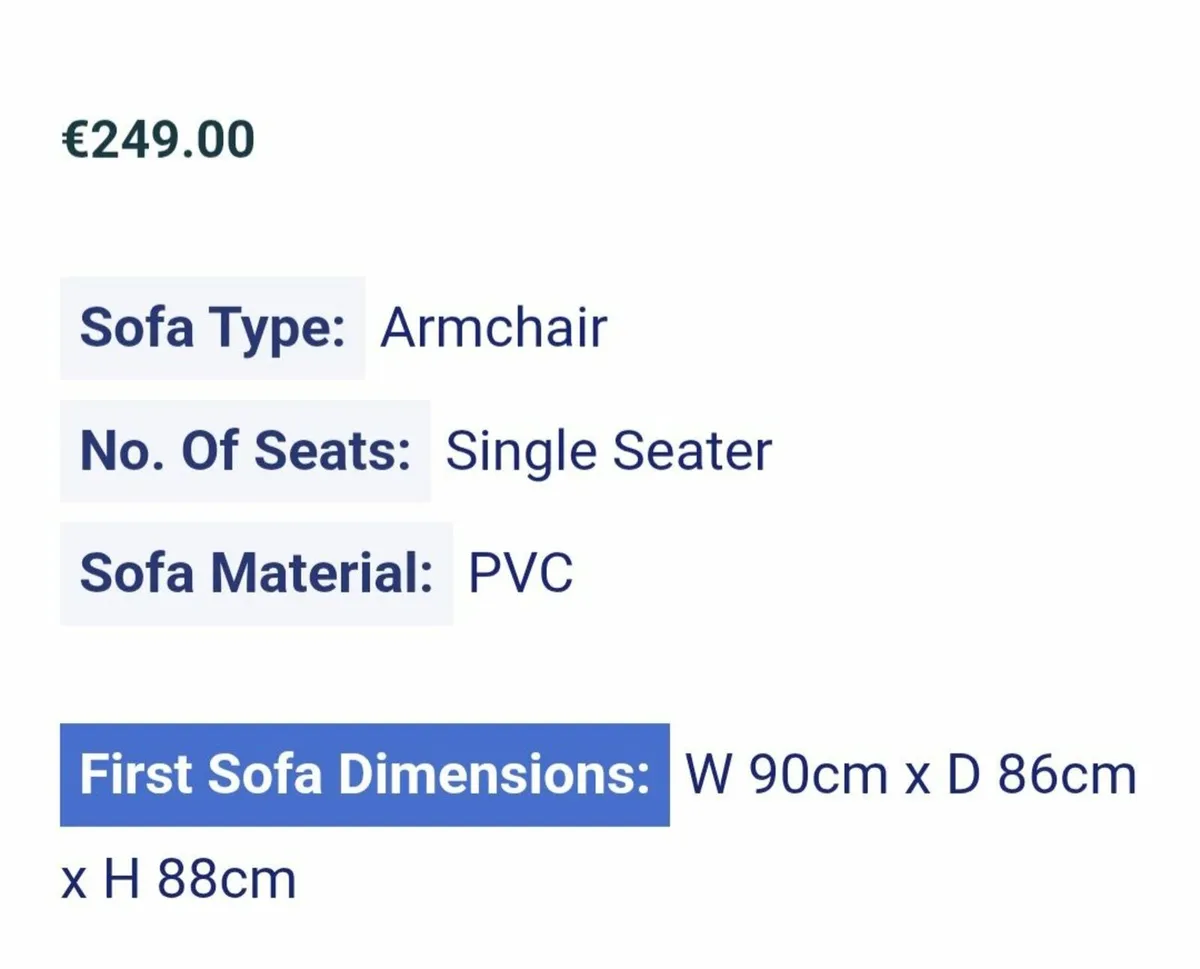 Sofa single Armchair Jessica Style - Image 2