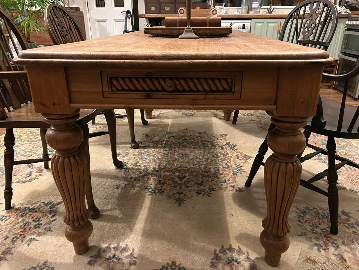 Victorian Pine Dining Table - Image 2