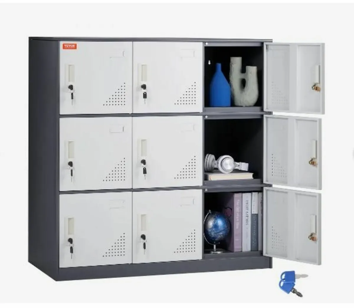 Metal Locker for Employees, 9 Doors Storage Cabine - Image 1
