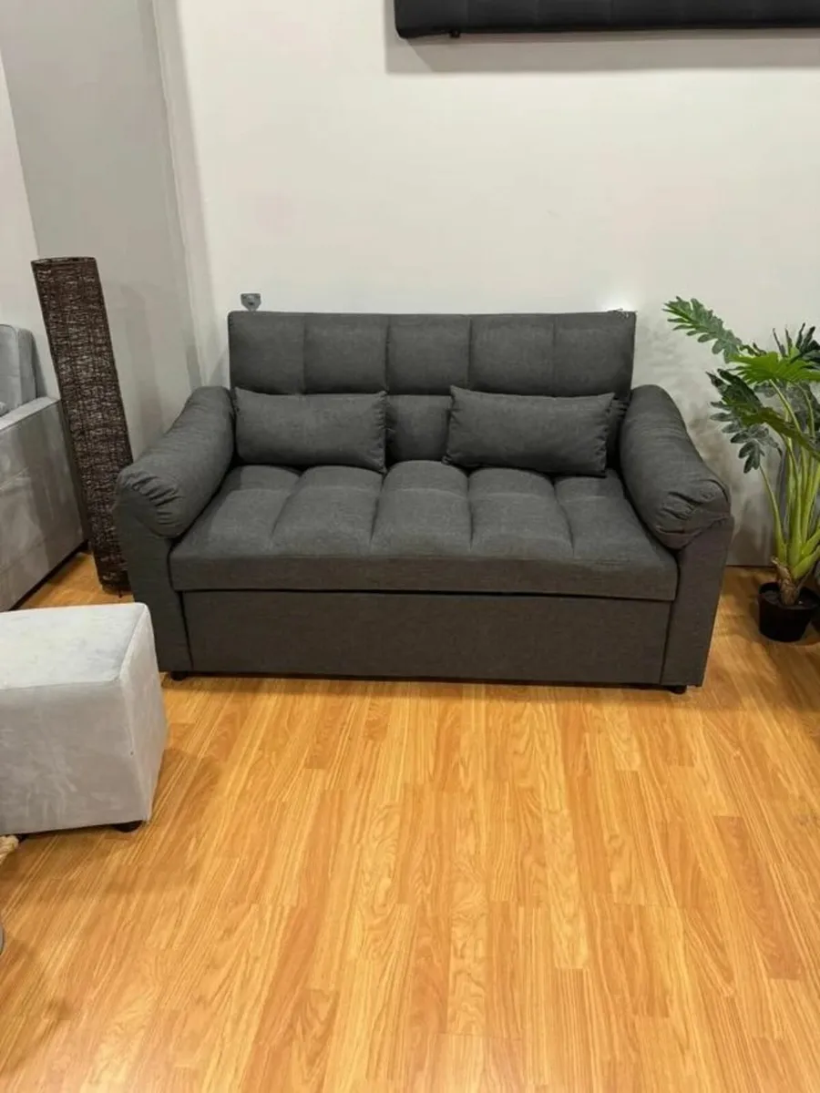 Pull Out Fabric Double Sofa Bed – 2 Seater Sleeper - Image 2