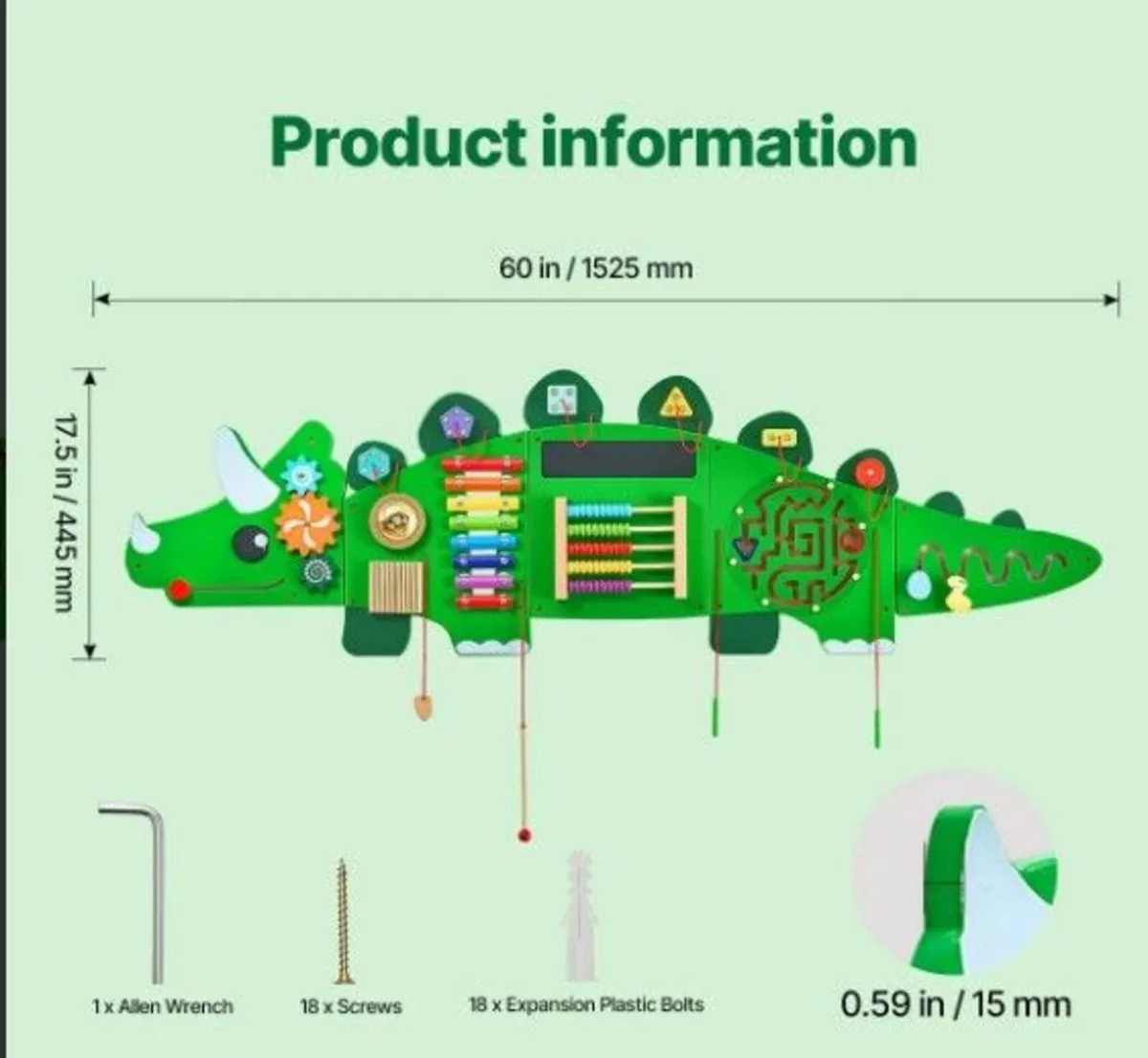 Montessori Wall Busy Board Sensory Activity Panel - Image 4