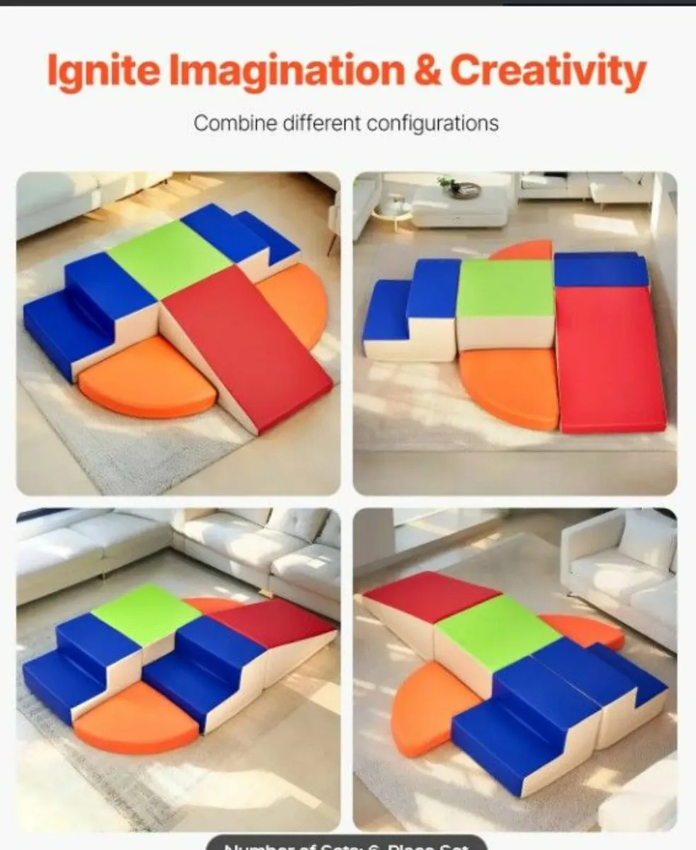 6-Piece Foam Climbing Set Montessori Soft Play Blo - Image 2