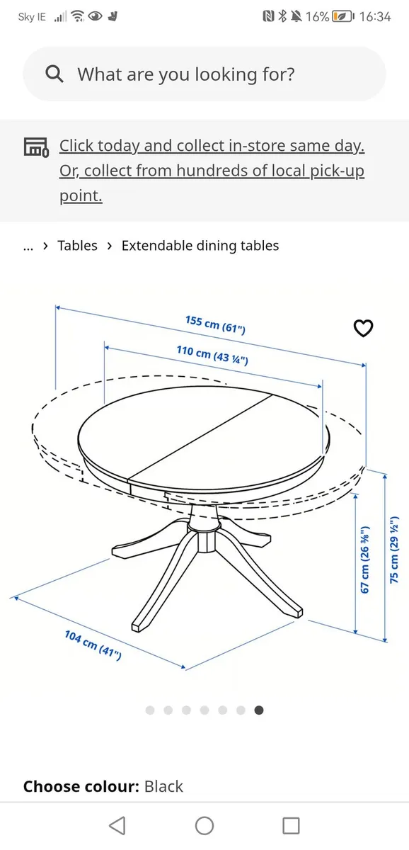 Brand new still boxed ikea dining table black - Image 3