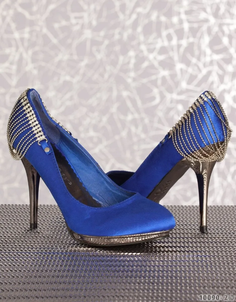 black or cobalt heels with chain size 3 4 5 6 7 - Image 3
