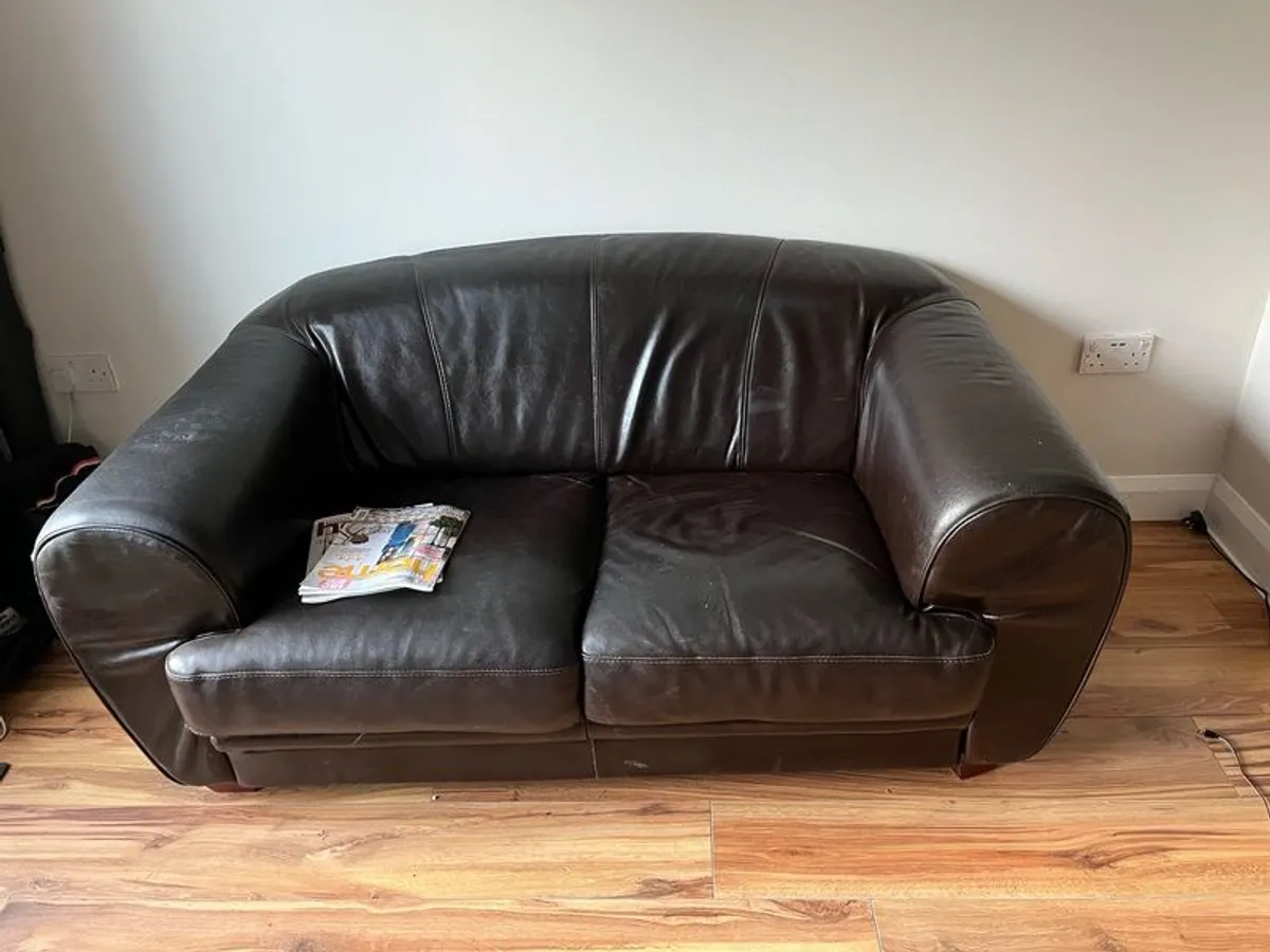 two-seater leather sofa - Image 2