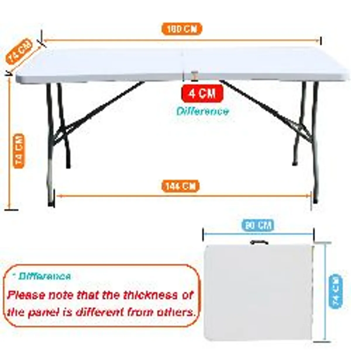 6ft folding table - Image 4
