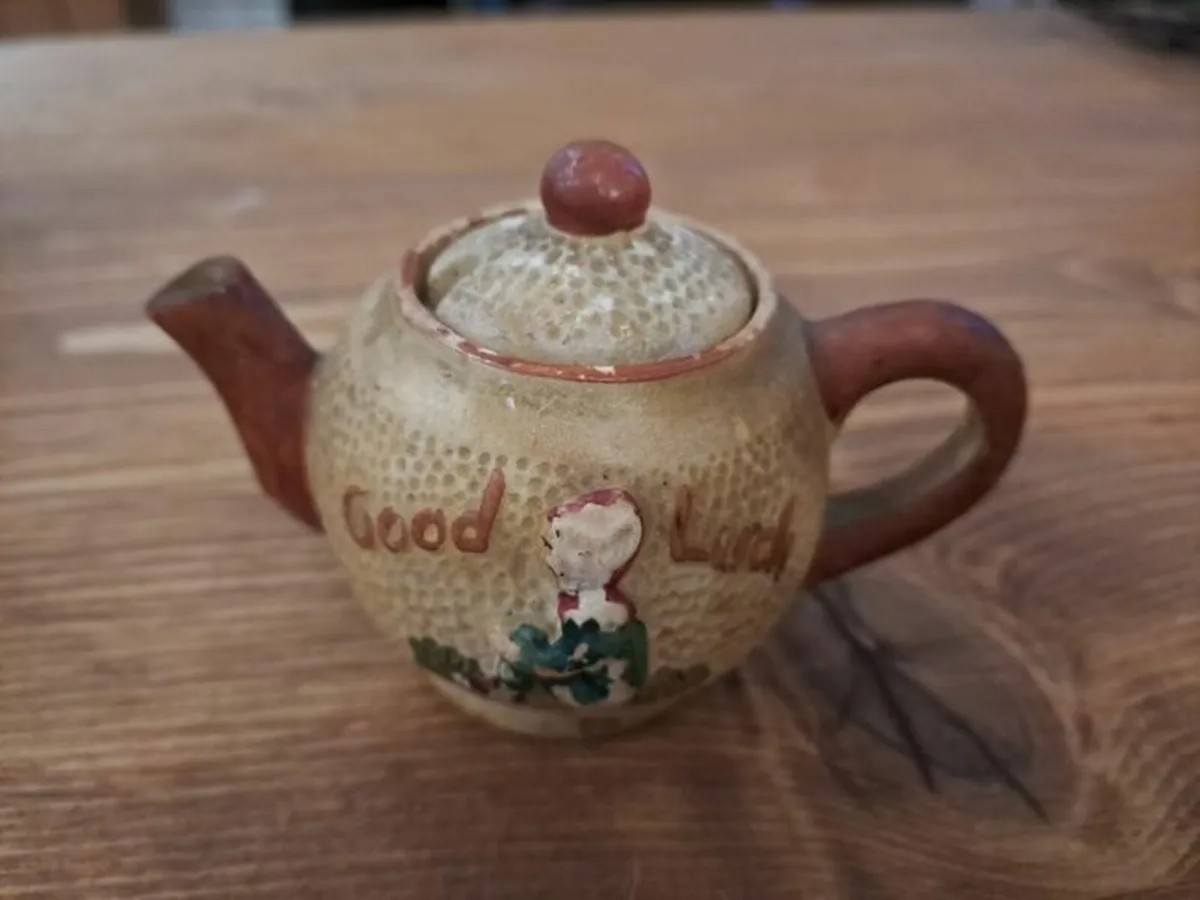 Vintage miniature teapot mustard pot - Image 1