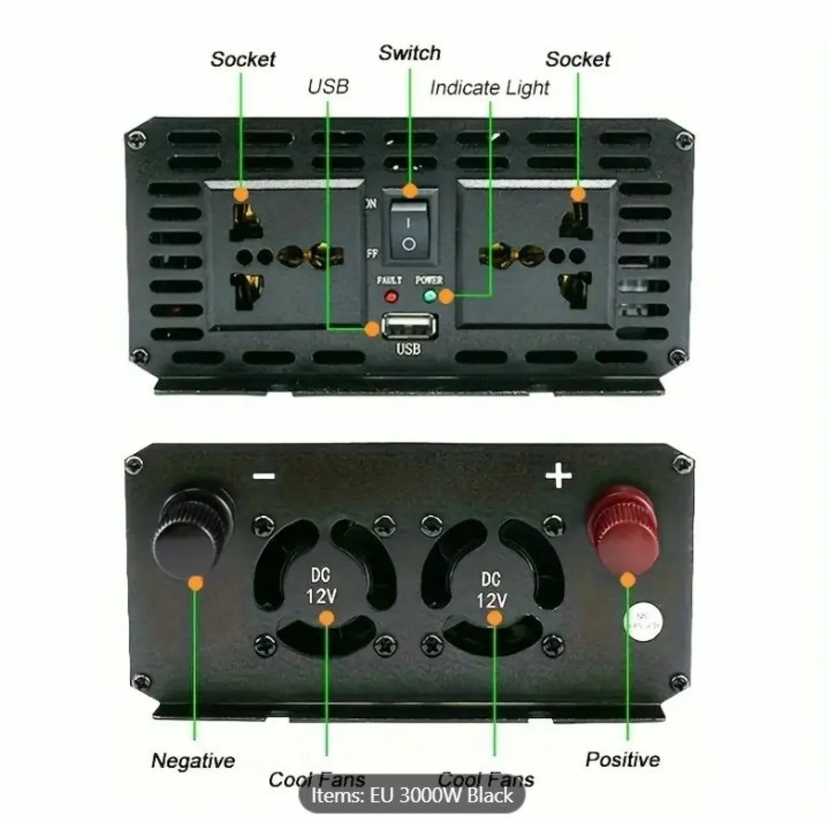 3000w power inverter DC 12V to AC 220V - Image 3