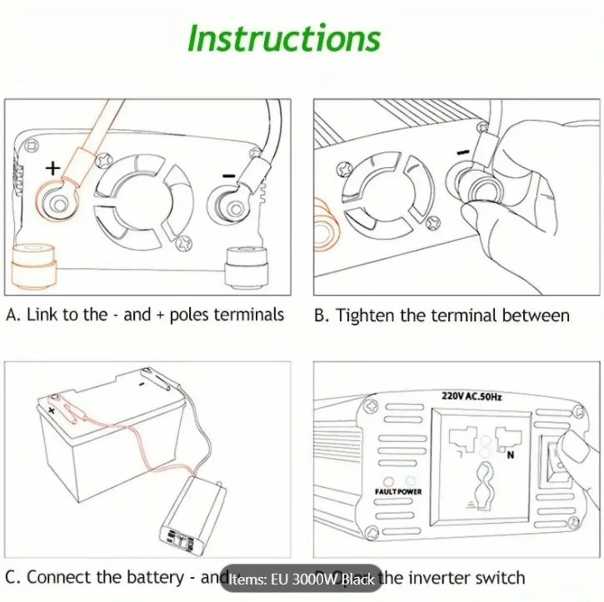 3000w power inverter DC 12V to AC 220V - Image 4