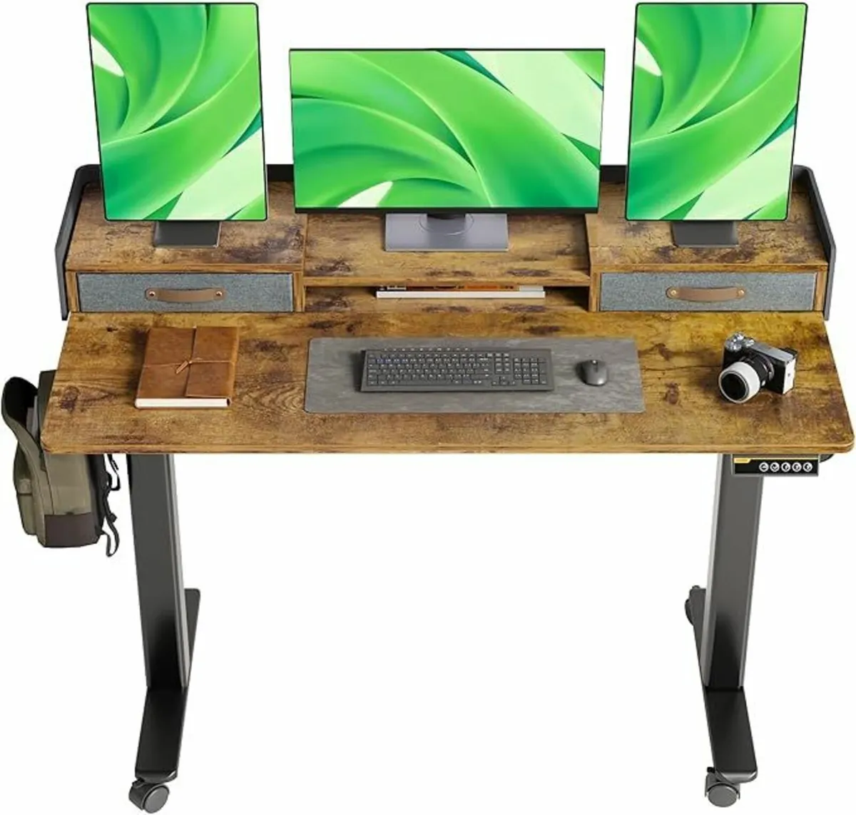 Electric Standing Desk with Drawers, 140x60cm - Image 1