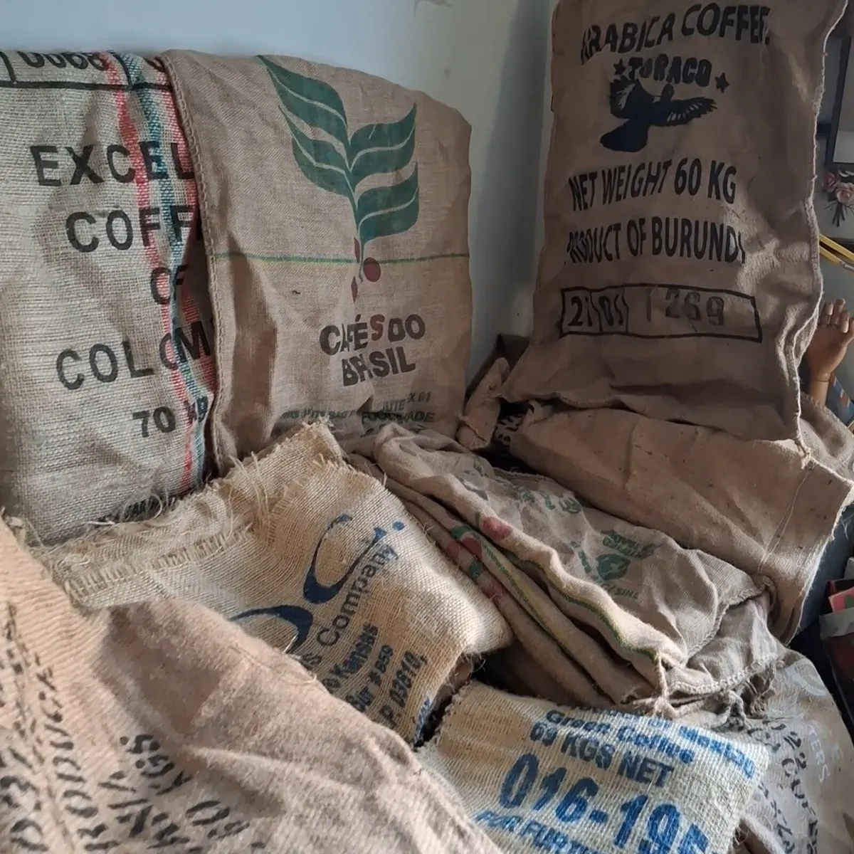 Hessian Coffee Bean Sacks - Image 1
