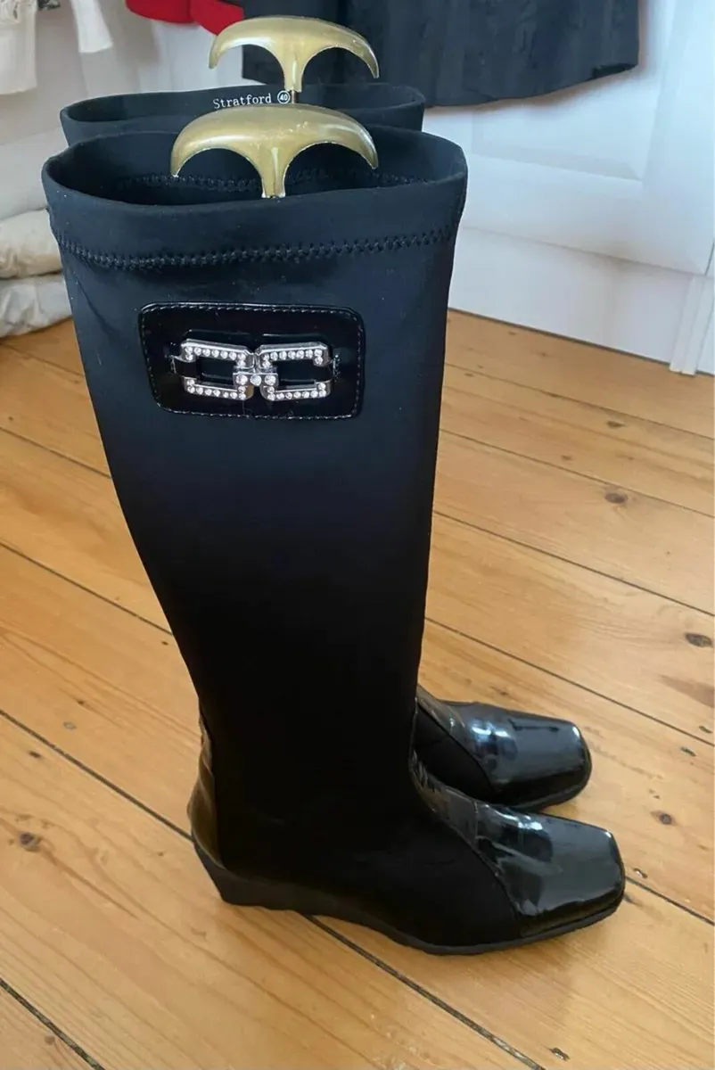 Kate Appleby Long Tall Boots, Size 40, Black - Image 1