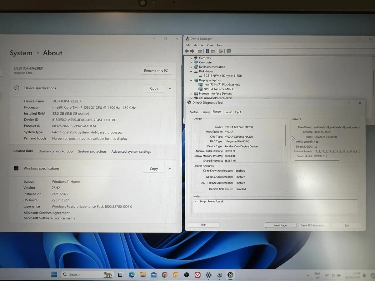 Dell Light Gamer i7  32gb 512 MX230 4GB - Image 2