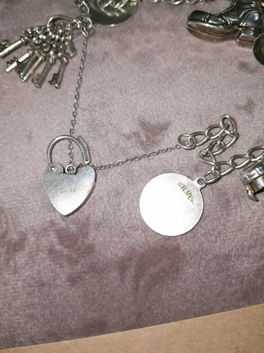 Vintage silver charm bracelet - Image 2