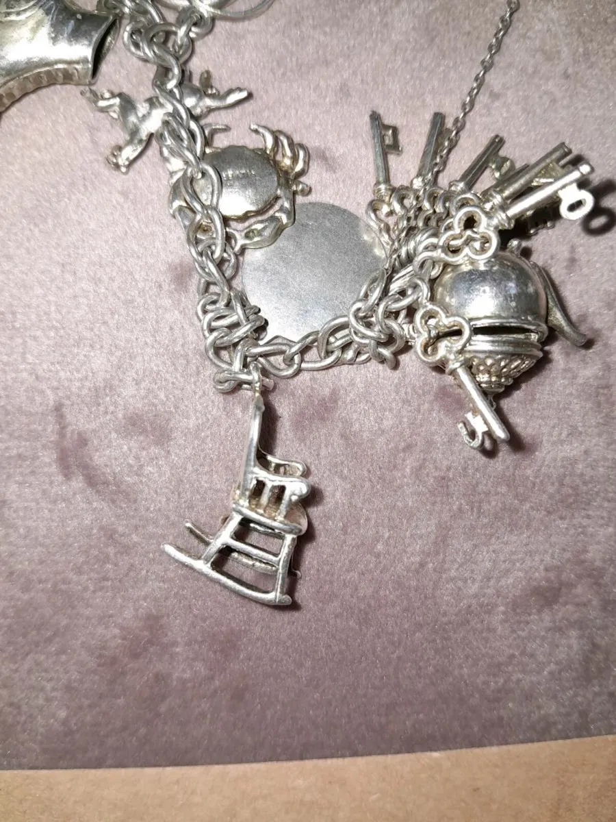 Vintage silver charm bracelet - Image 3
