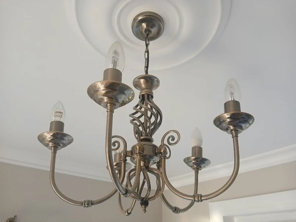 Bronze ceiling lights x 2 - Image 4