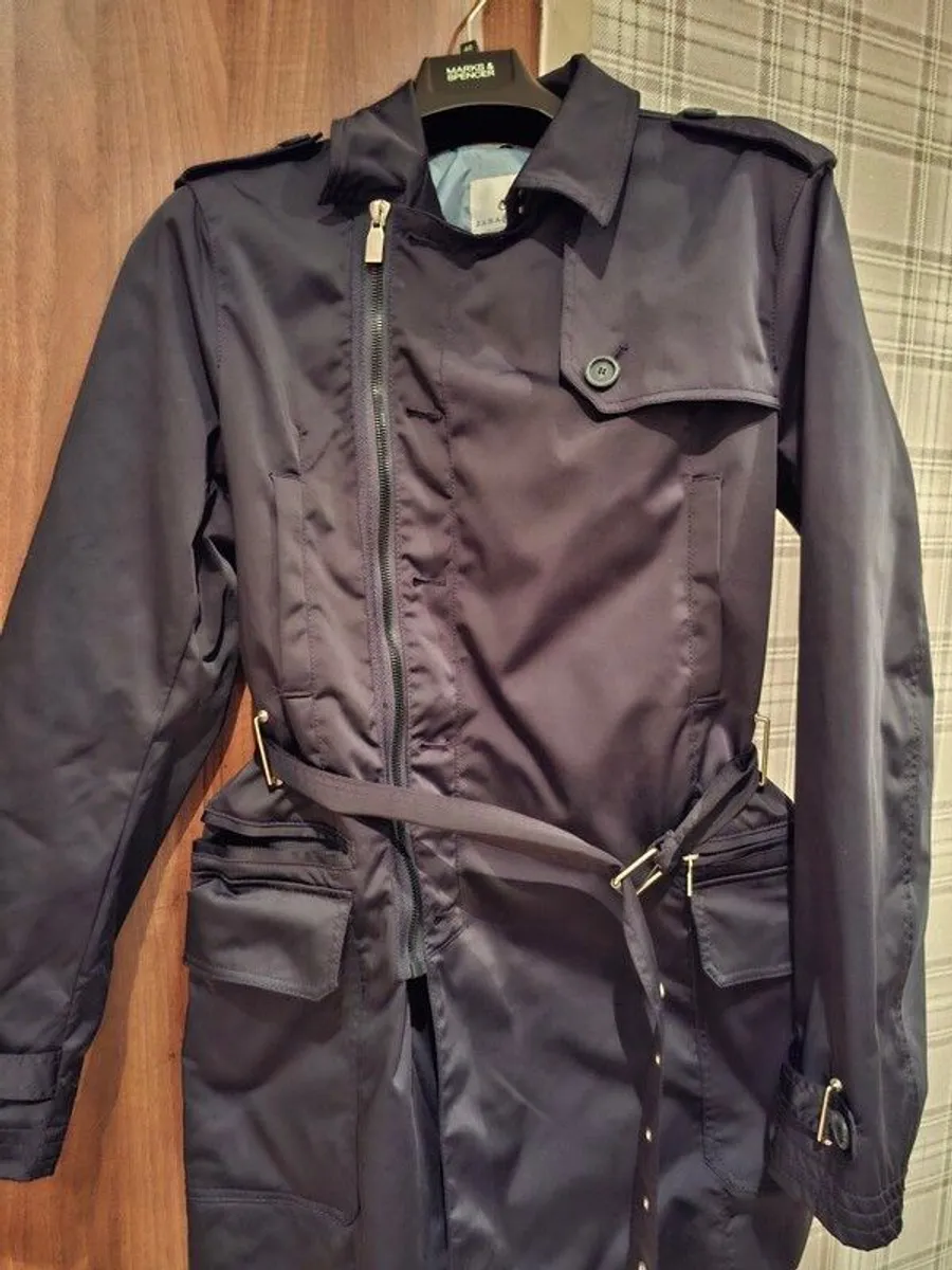 Trench Coat, River Island, Navy, size L, Mens - Image 1