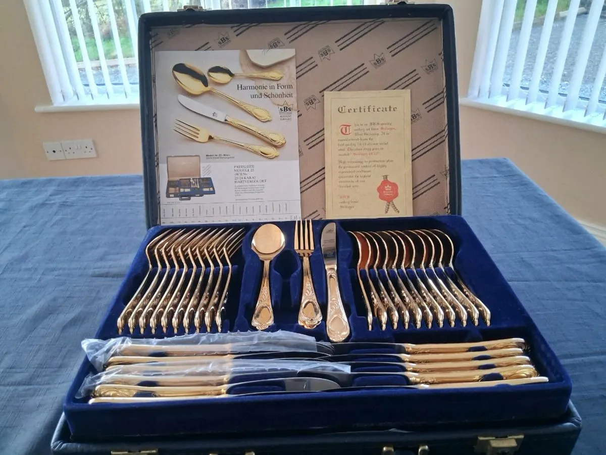 SBS Solingen Gold Plated Cutlery Set - Image 1