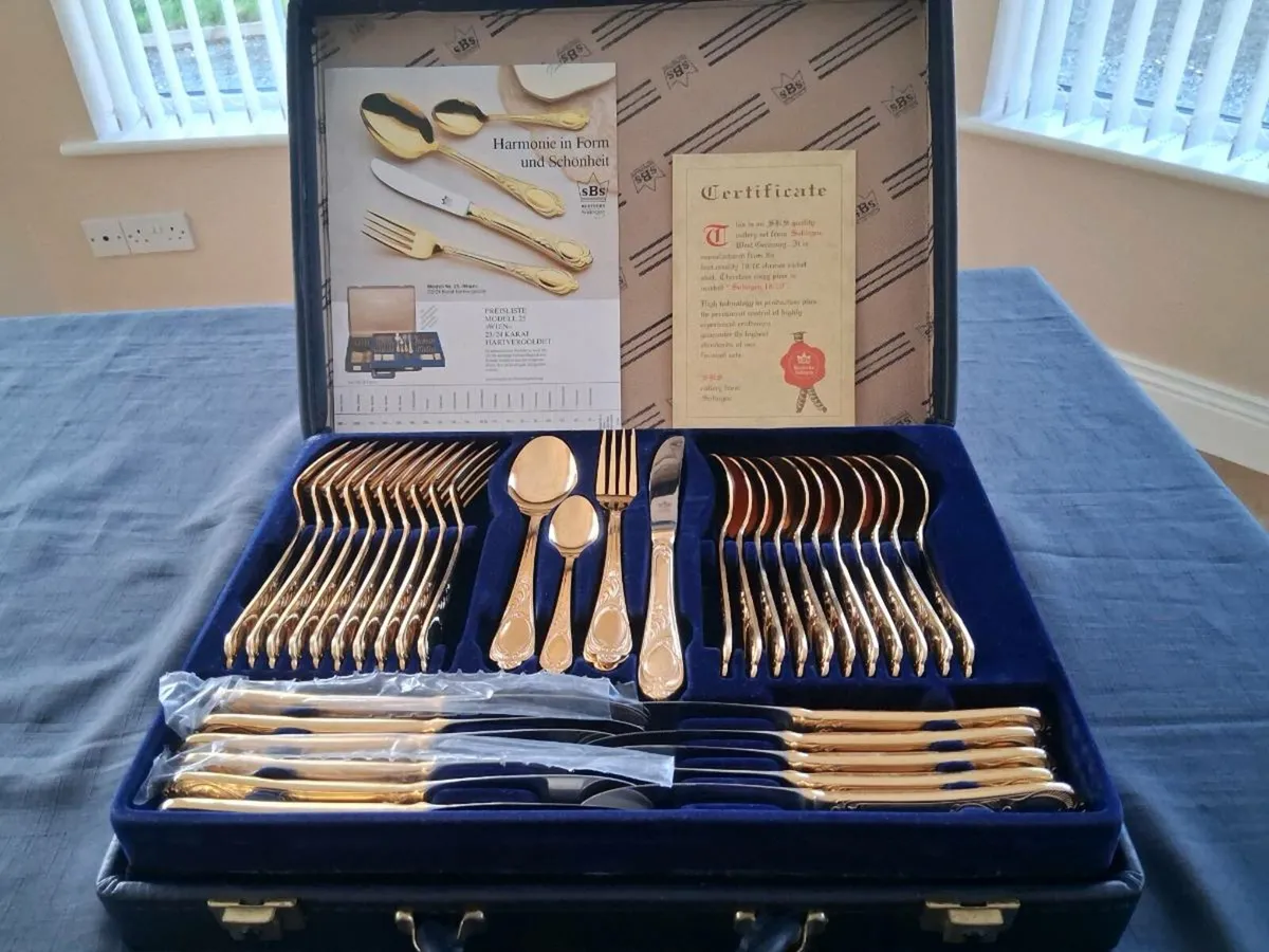 SBS Solingen Gold Plated Cutlery Set - Image 3