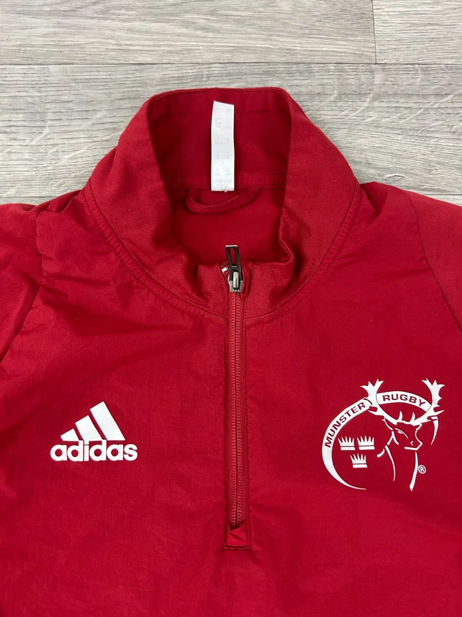 Adidas Munster Rugby Half Zip Jumper Top Medium - Image 3