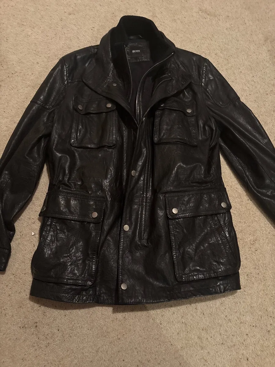 Boss leather jacket - Image 1