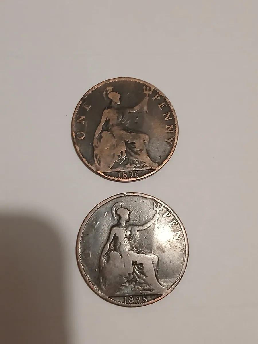 1896 &1898 british one penny - Image 1