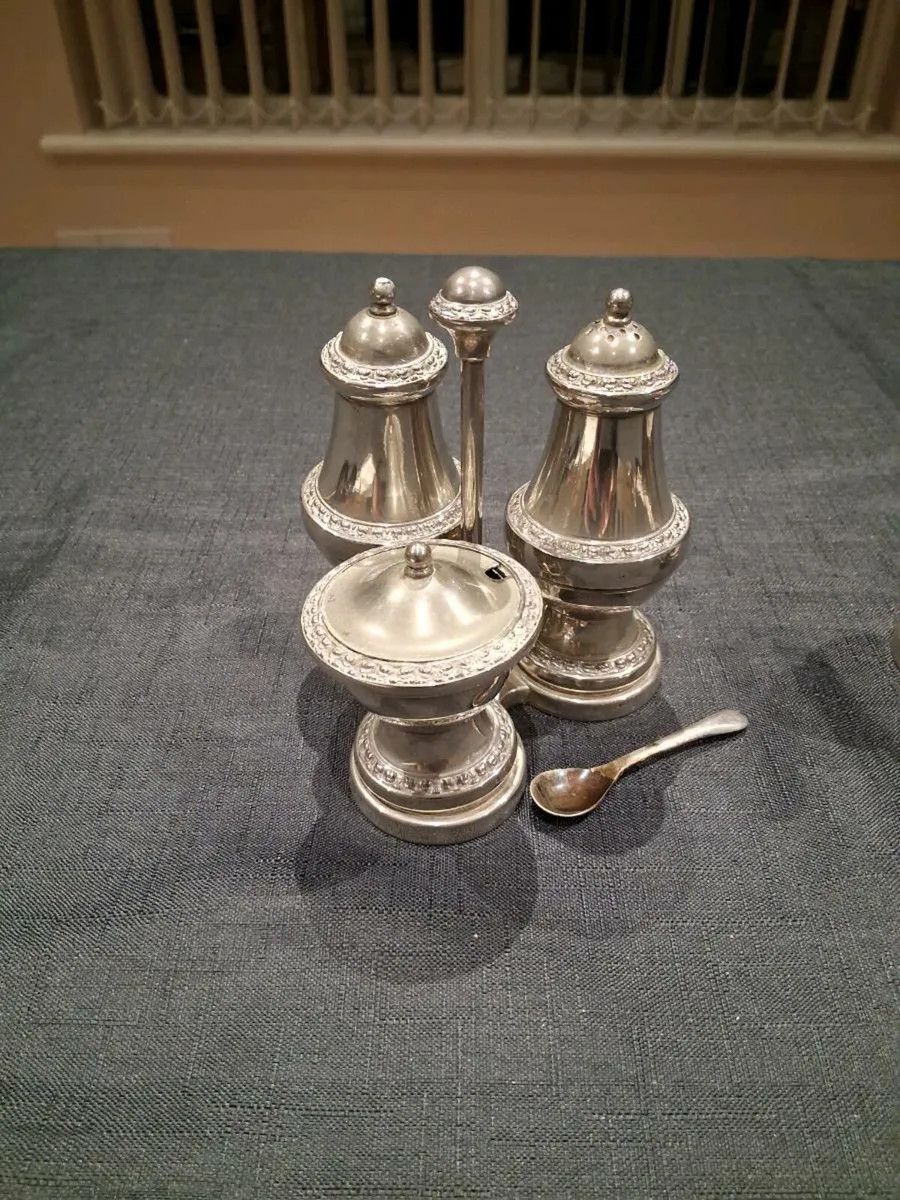2 Vintage Silver Plated Condiment  Set's - Image 2