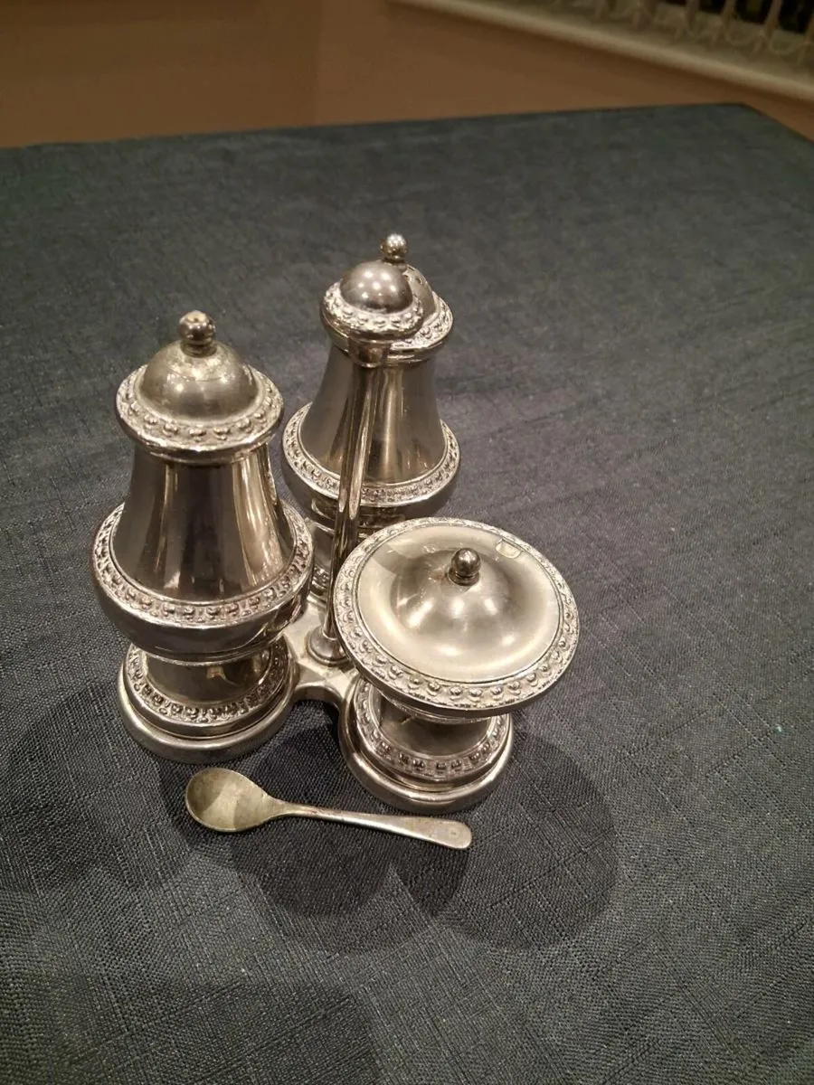 2 Vintage Silver Plated Condiment  Set's - Image 3