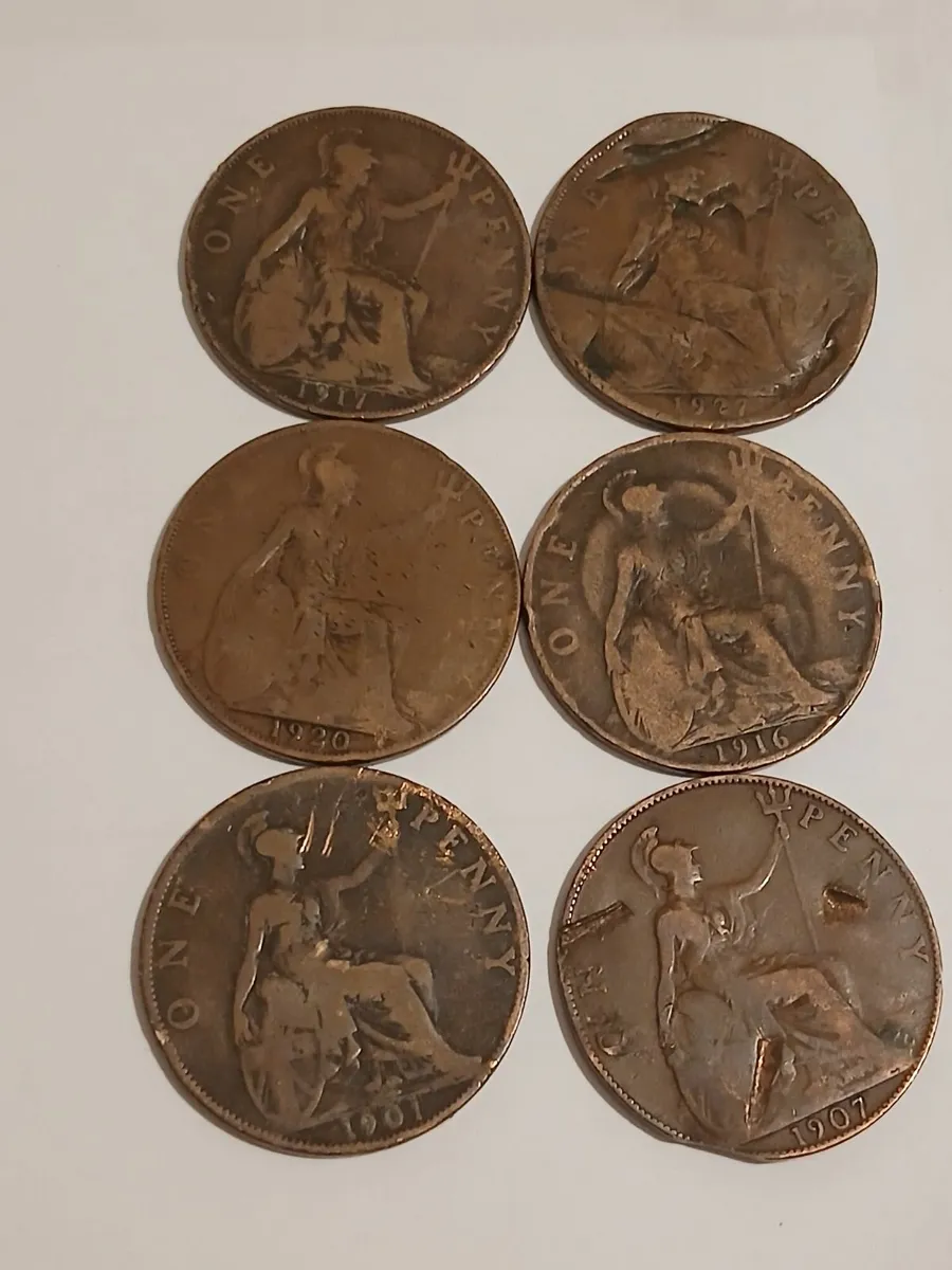 One penny coins British