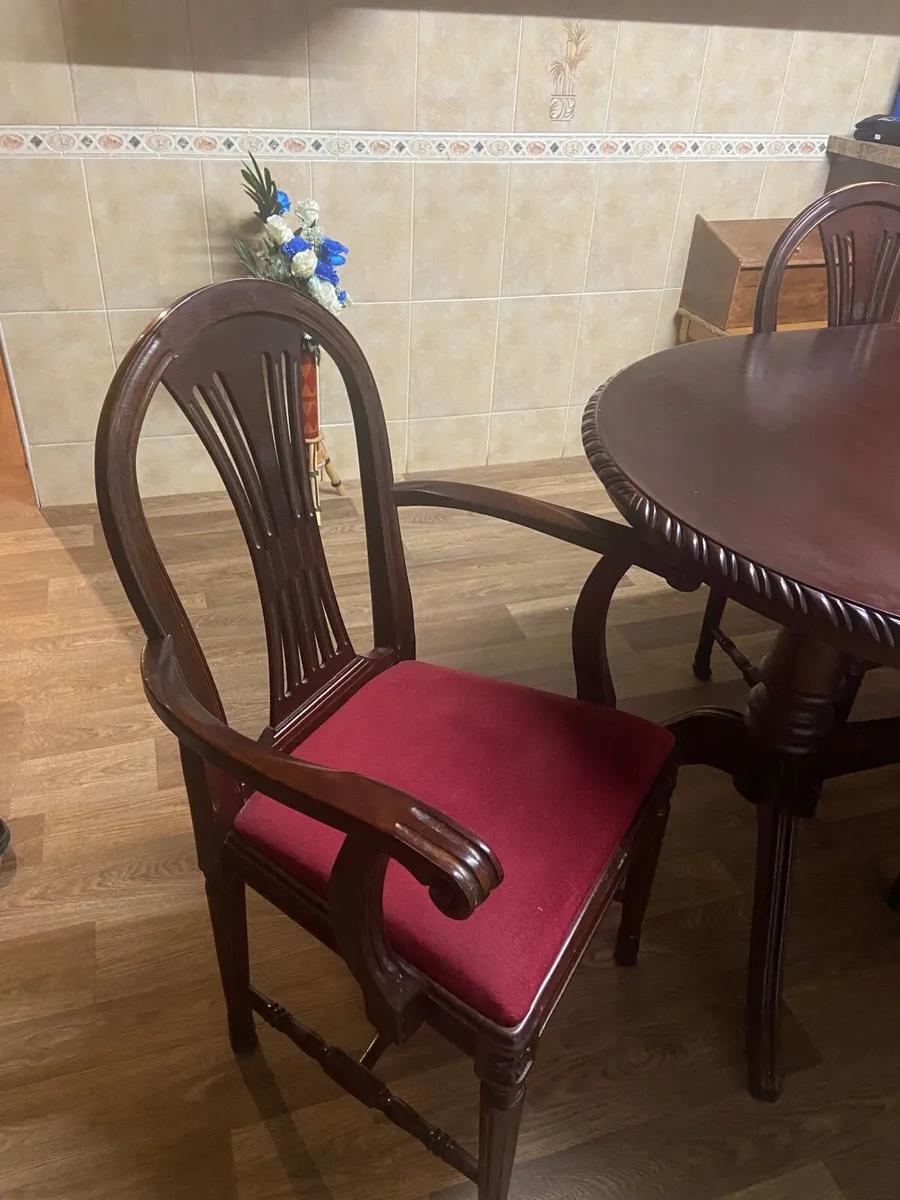 Wooden dining table and chairs - Image 2