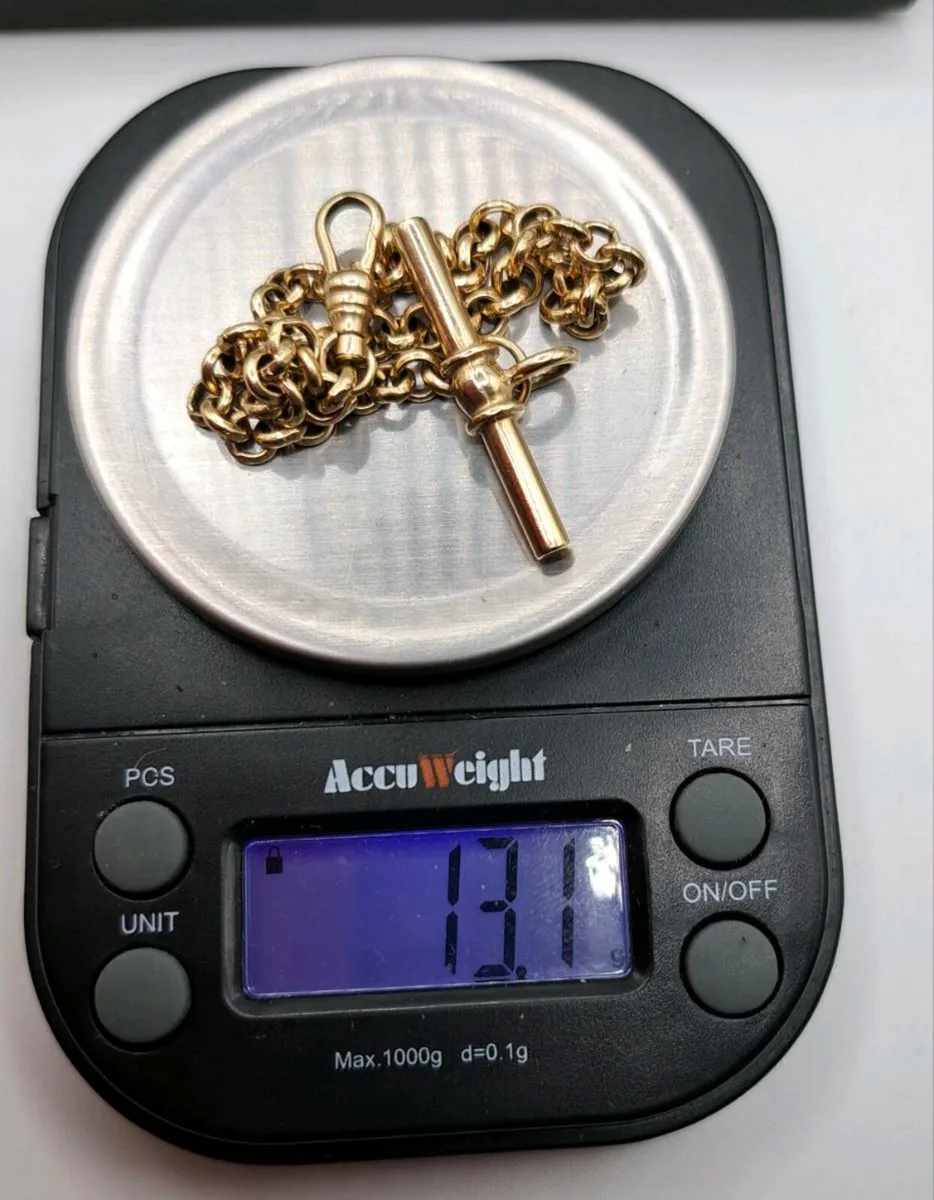 Vintage 9ct yellow gold T-bar bracelet - Image 4