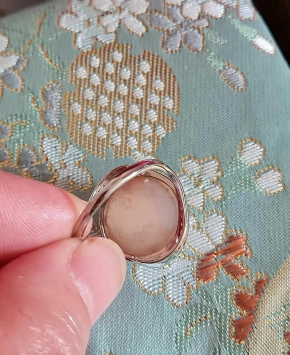 14 K White Gold Diamonds Mabe Ring Christmas gift - Image 3