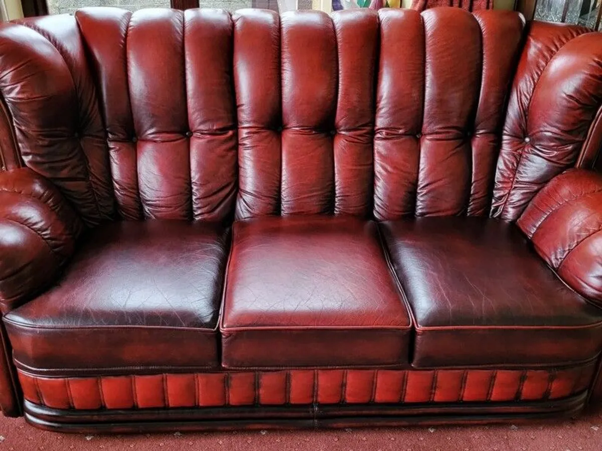 Leather sitting room suite - Image 3