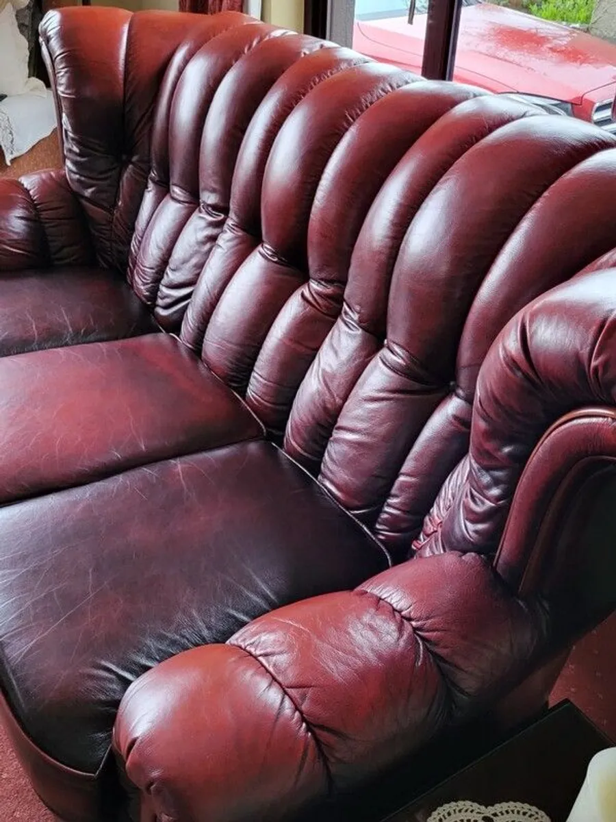 Leather sitting room suite - Image 4
