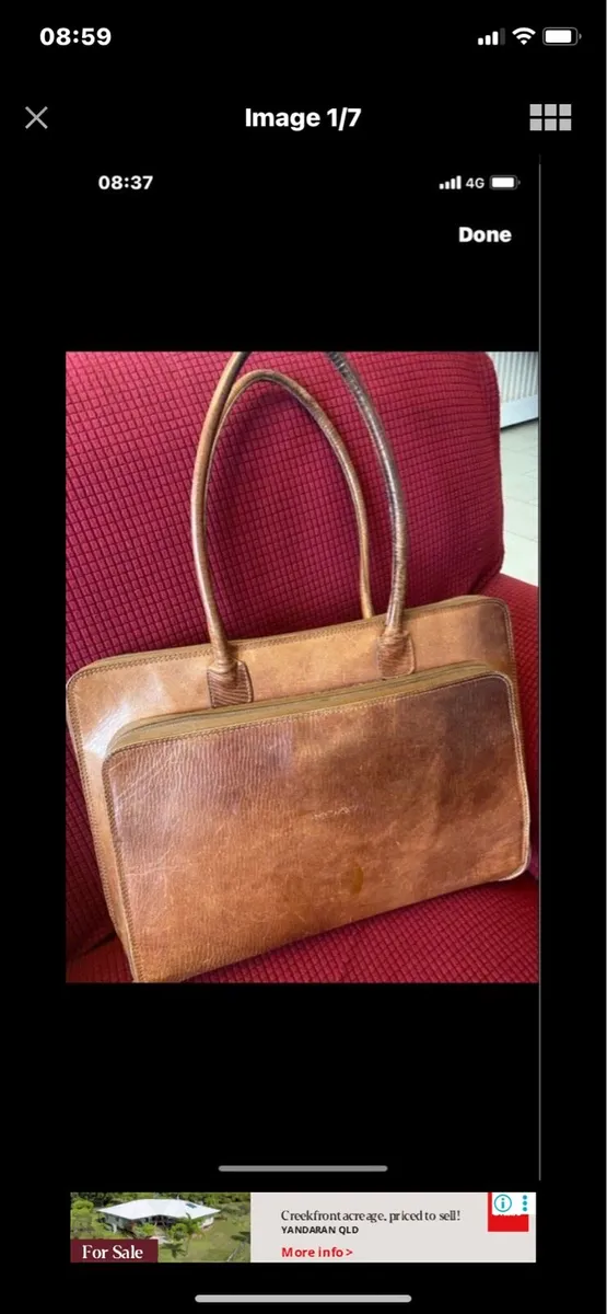 FREEWOMAN Leather Shoulder/ Laptop Bag - Image 2