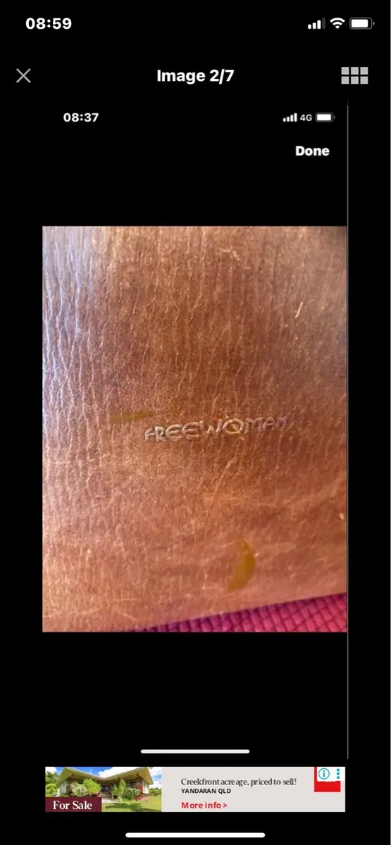 FREEWOMAN Leather Shoulder/ Laptop Bag - Image 3