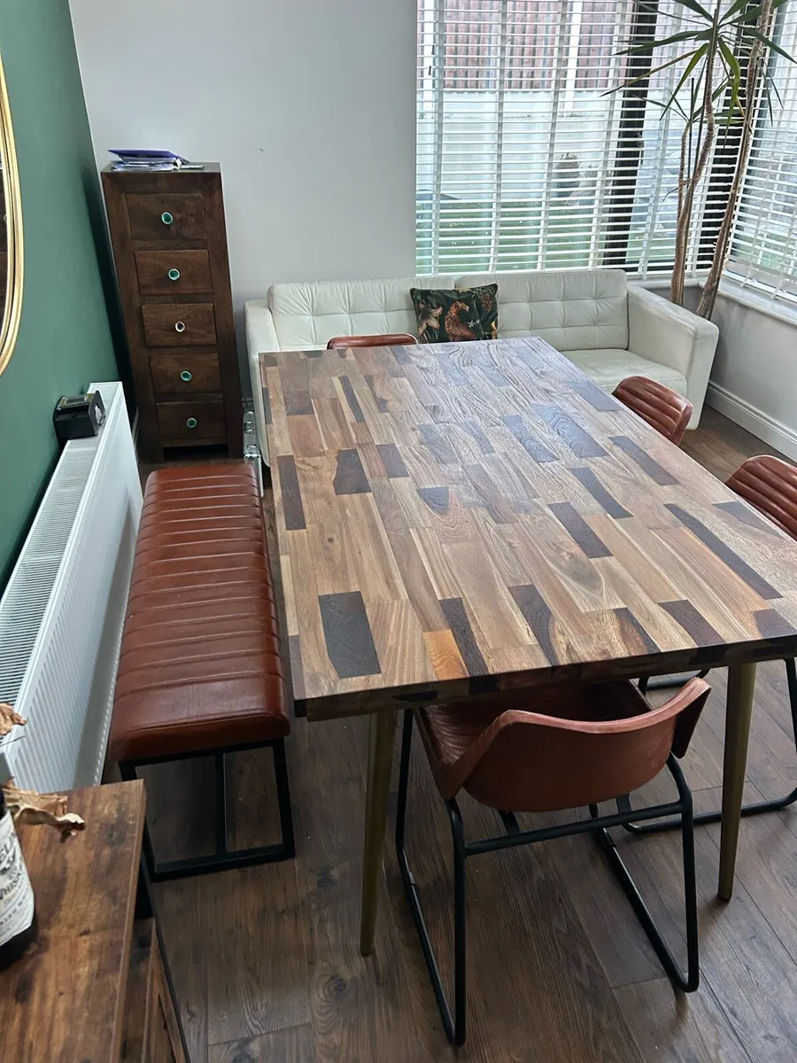 Dining Table Chairs & Bench - Image 1