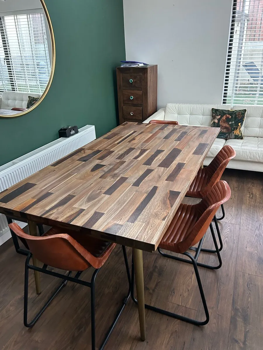 Dining Table Chairs & Bench - Image 2