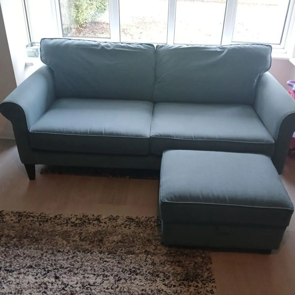 Sofa and foot stool - Image 1